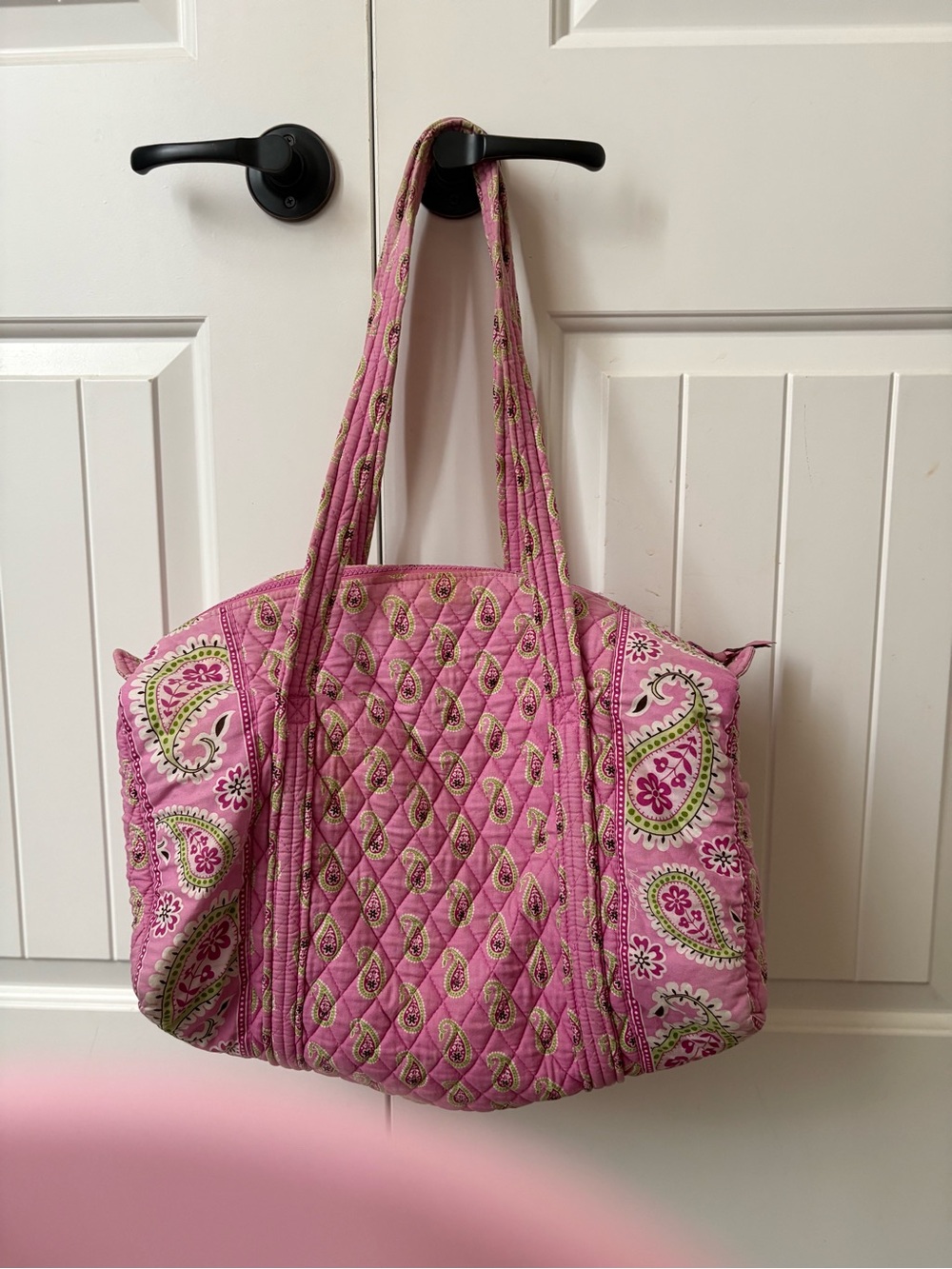 Vintage Vera Bradley Pink Paisley Quilted Tote
